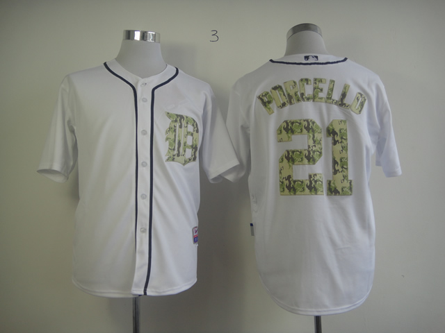 Men Detroit Tigers #21 Porcello White Camo MLB Jerseys->detroit tigers->MLB Jersey